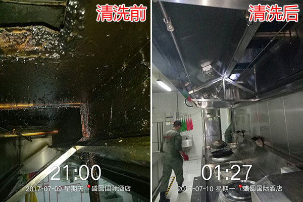 大型油煙機(jī)清洗前后對(duì)比